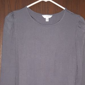 Time + Tru puff sleeve ribbed shirt size S